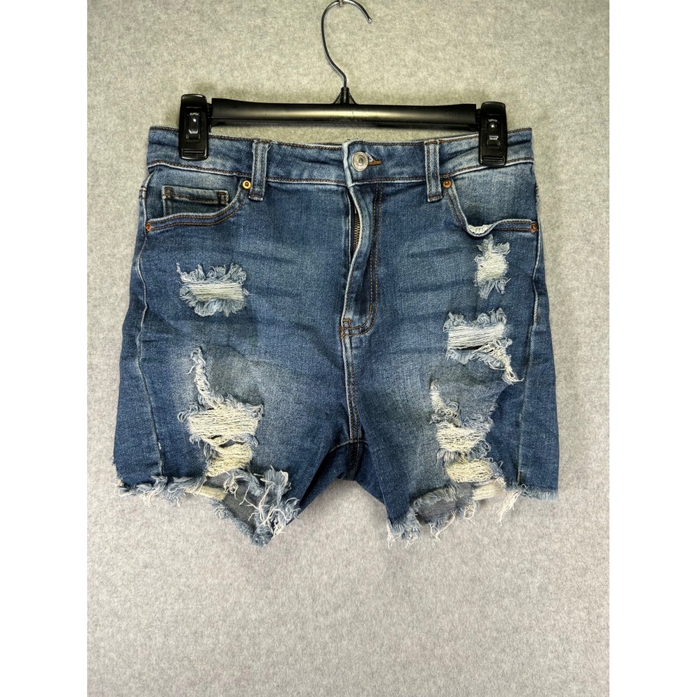 Wax Jean Collection Distressed Denim Mom Shorts Medium Fits Small Waist 26 90276